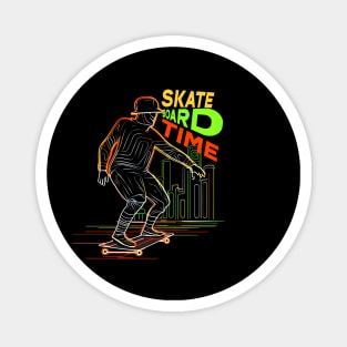 Skateboard Art Design quotes skate board time Magnet